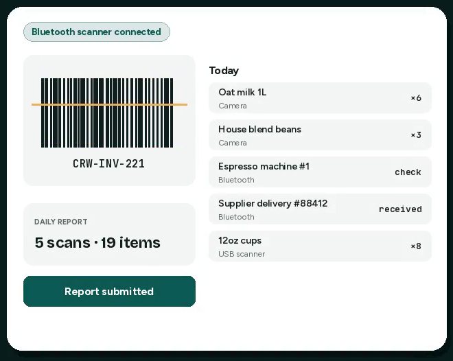Barcode scan and a growing list of scanned items